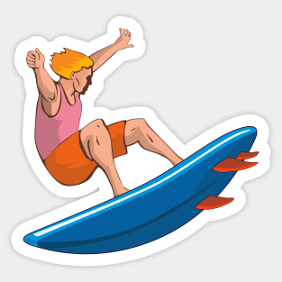 Vintage Surfer Retro Sticker